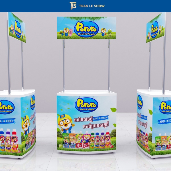 Booth quảng cáo ngoài trời với thiết kế mở